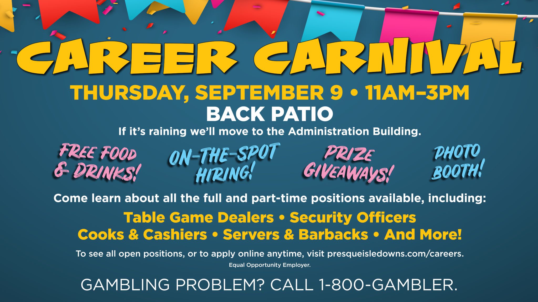 We're Hiring! Presque Isle Downs