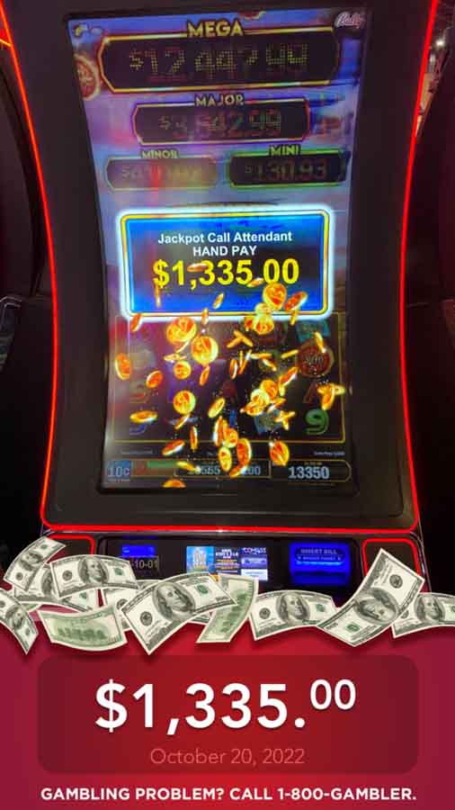 Winner receives $1,335 at Presque Isle Downs Casino