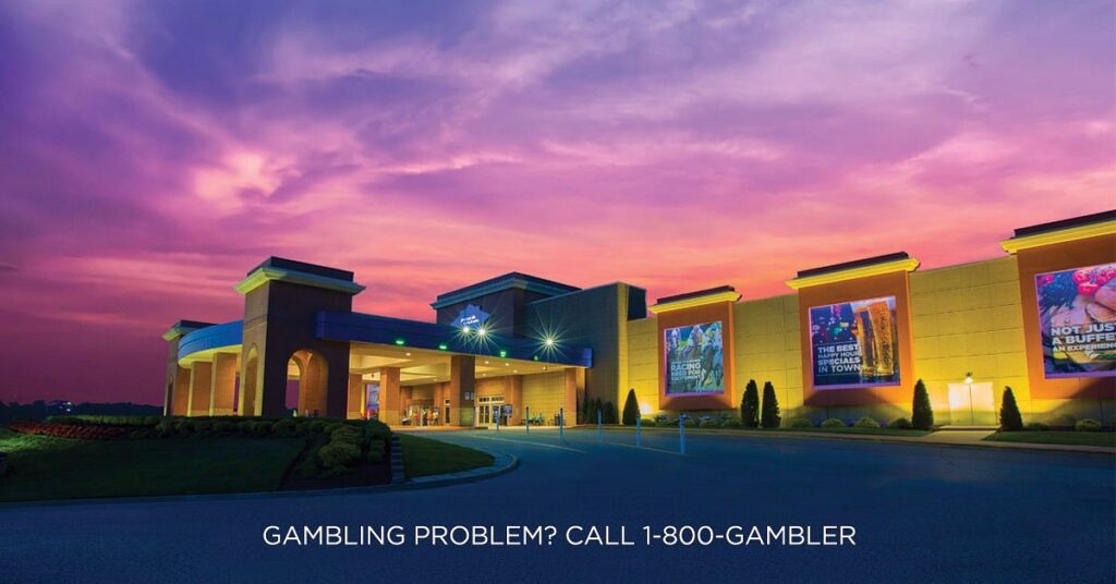 Front entrance of Presque Isle Downs & Casino in Erie, PA