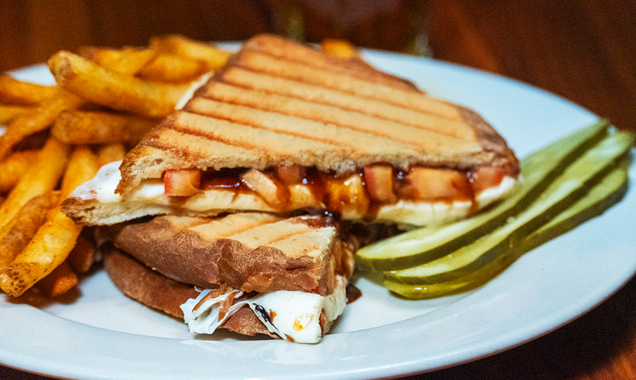 Caprese Panini at Churchill's Bourbon & Brew