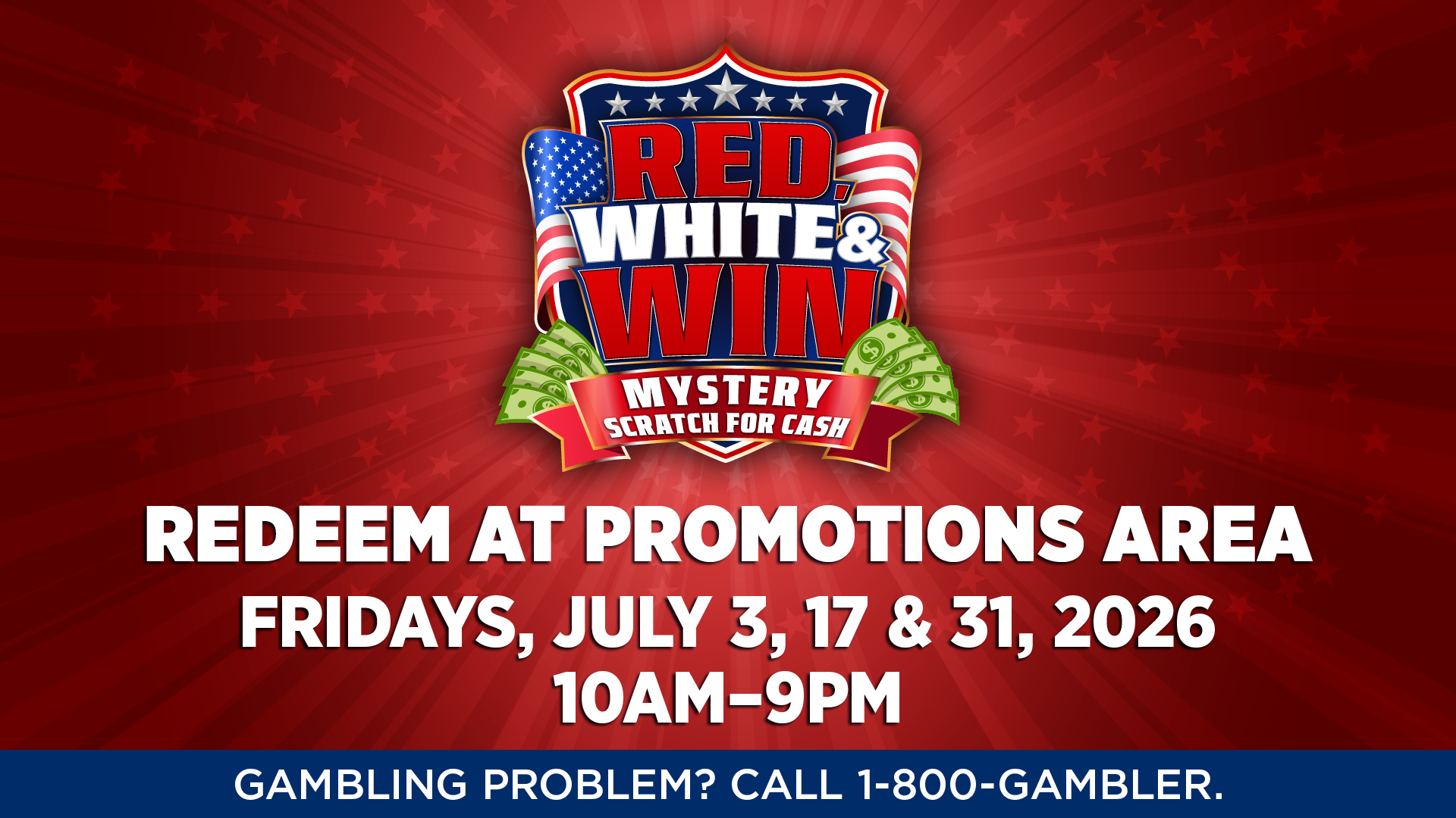 Red, White, and Win Mystery Scratch For Cash